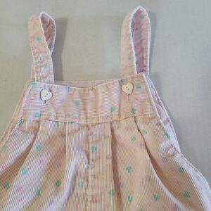 Vintage 1990s Pastel Pink Corduroy Heart Overalls 3T